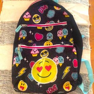 Pop Sugar Emoji Backpack Love 😍 😎 🍦 🧁 ⚡️✨💎🎒